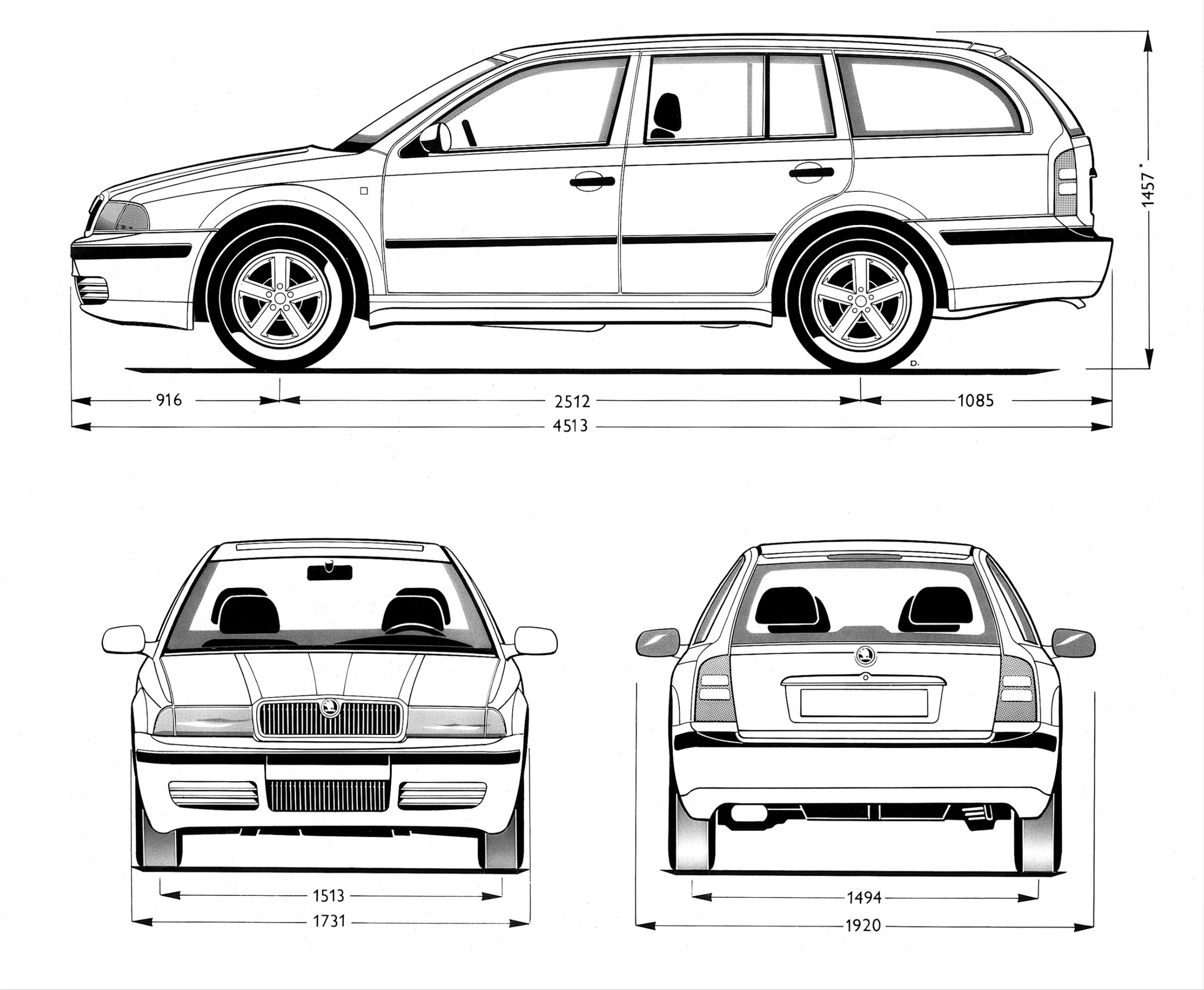 Характеристики шкоды октавии а5. Skoda Octavia Tour универсал длина. Škoda Octavia 2002 чертёж.