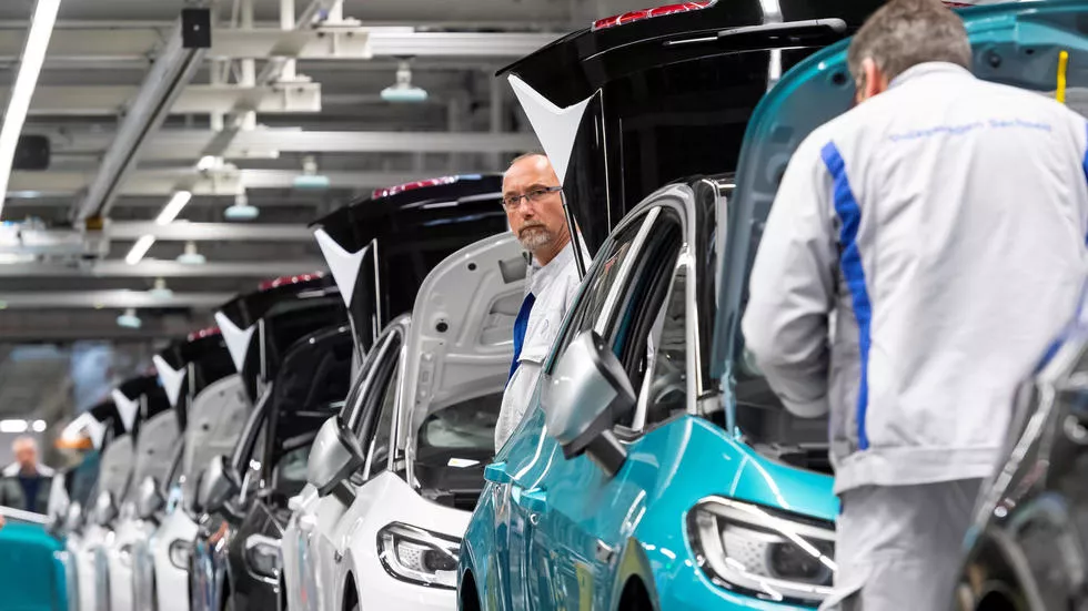 The coronavirus pandemic stops car production in factories across Europe